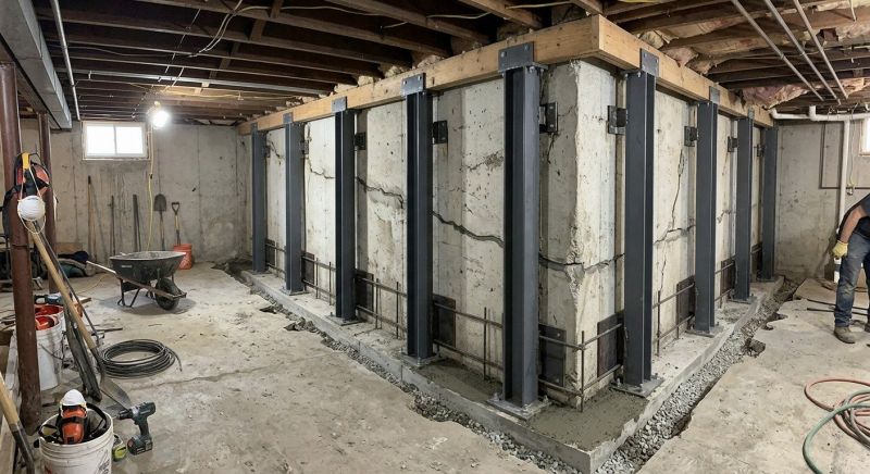 Basement Stabilization in Brookfield, CT
