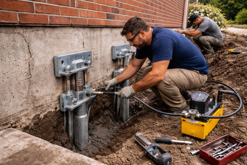 Foundation Pier Repair in Brookfield, CT