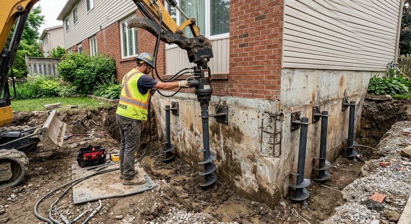 Helical Piers Installation in Brookfield, CT