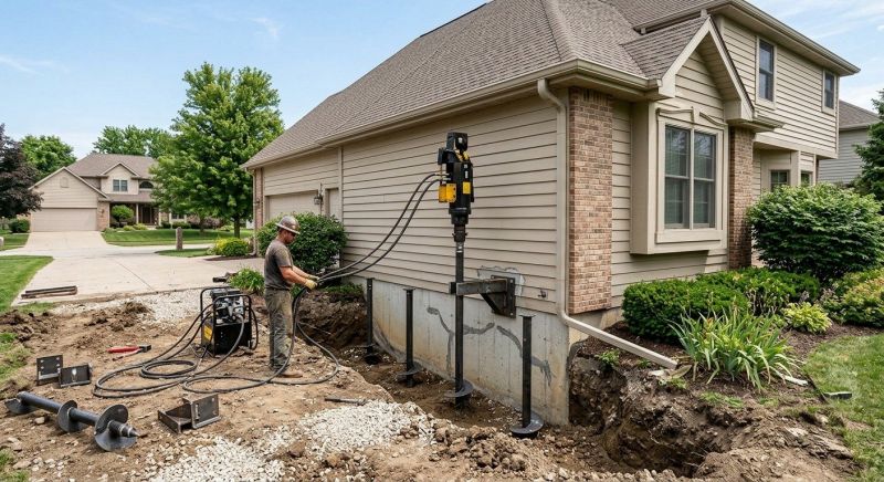 Helical Piers Installation in Brookfield, CT