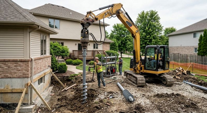 Helical Pile Installation in Brookfield, CT