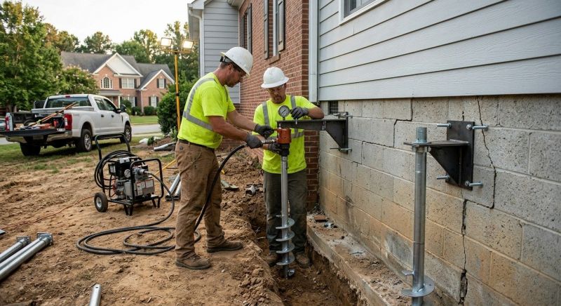 Helical Pile Installation in Brookfield, CT