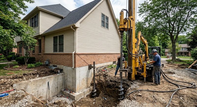 Helical Pile Installation in Brookfield, CT