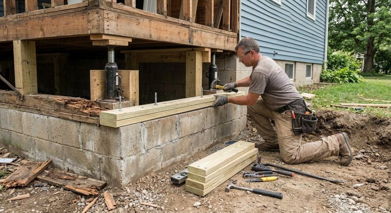 Sinking Foundation Repair in Thomaston, CT