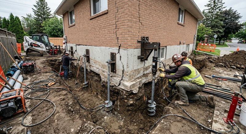 Sinking Foundation Repair in Wilton, CT